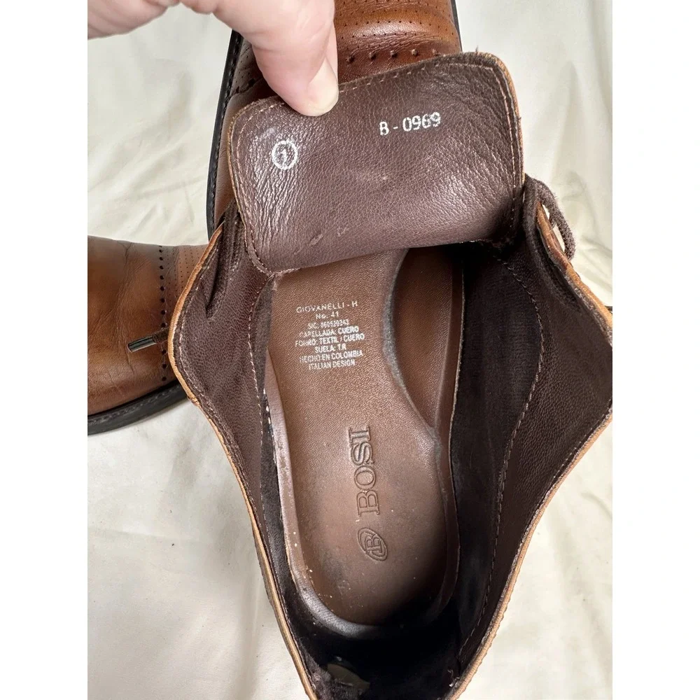 BOSI Giovaneli-H Men's Brown Leather Oxford Dress Shoes Size 41 (US 8)  Columbia